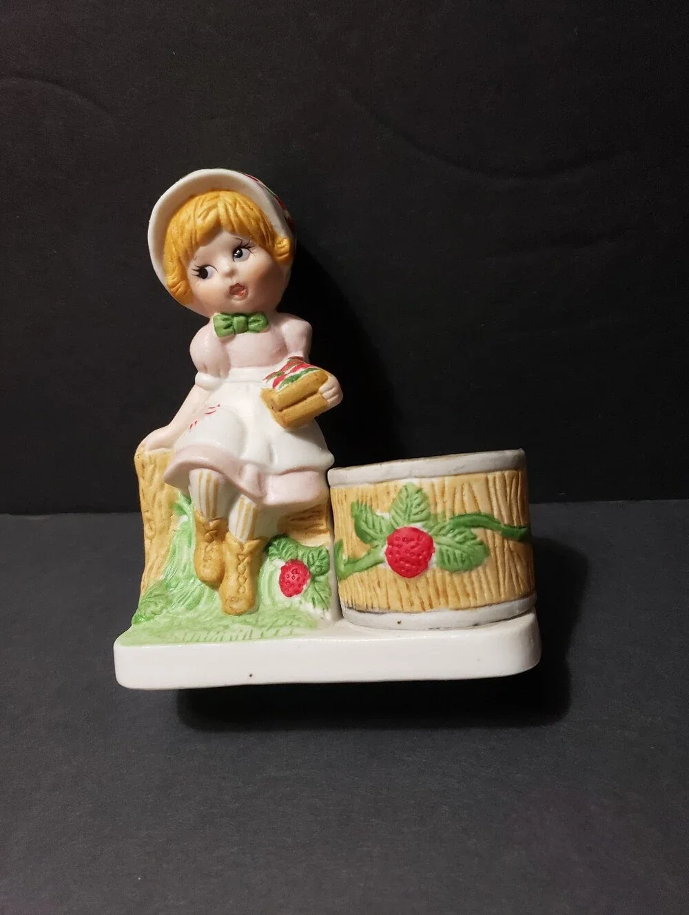 Vintage 1980 JASCO *Strawberry Patches* Votive Candle Holder